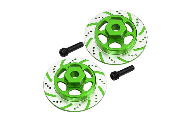 Axial 1/10 RBX10 Ryft 4WD Rock Bouncer AXI03005 Aluminum Hex With Brake Disk (Silver Inlay Version) - 4Pc Set Green