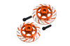 Axial 1/10 RBX10 Ryft 4WD Rock Bouncer AXI03005 Aluminum Hex With Brake Disk (Silver Inlay Version) - 4Pc Set Orange