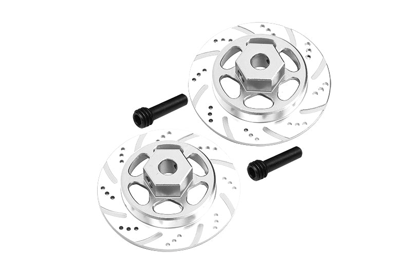 Axial 1/10 RBX10 Ryft 4WD Rock Bouncer AXI03005 Aluminum Hex With Brake Disk (Silver Inlay Version) - 4Pc Set Silver