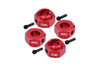 Axial 1/10 RBX10 Ryft 4WD Rock Bouncer Aluminum Hex Adapters 6mm Thick - 8Pc Set Red