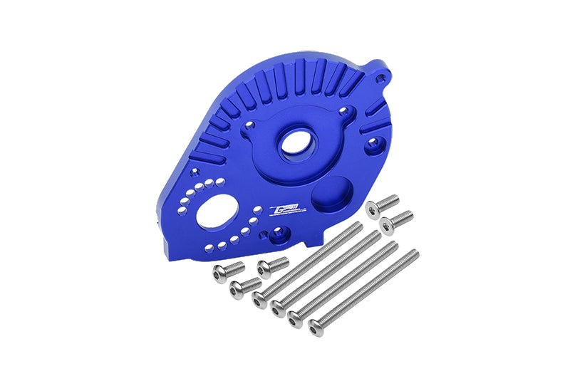 Axial 1/10 RBX10 Ryft 4WD Rock Bouncer AXI03005 Aluminum Motor Mount Plate With Heat Sink Fins - 10Pc Set Blue