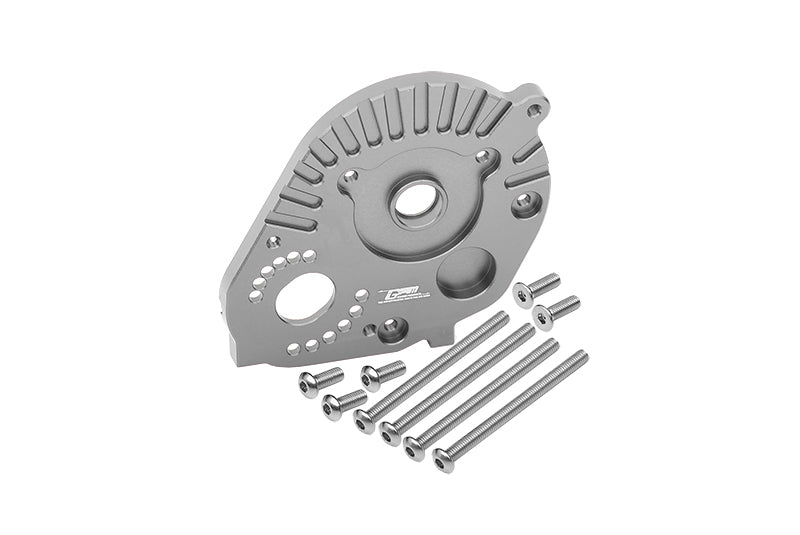 Axial 1/10 RBX10 Ryft 4WD Rock Bouncer AXI03005 Aluminum Motor Mount Plate With Heat Sink Fins - 10Pc Set Gray Silver