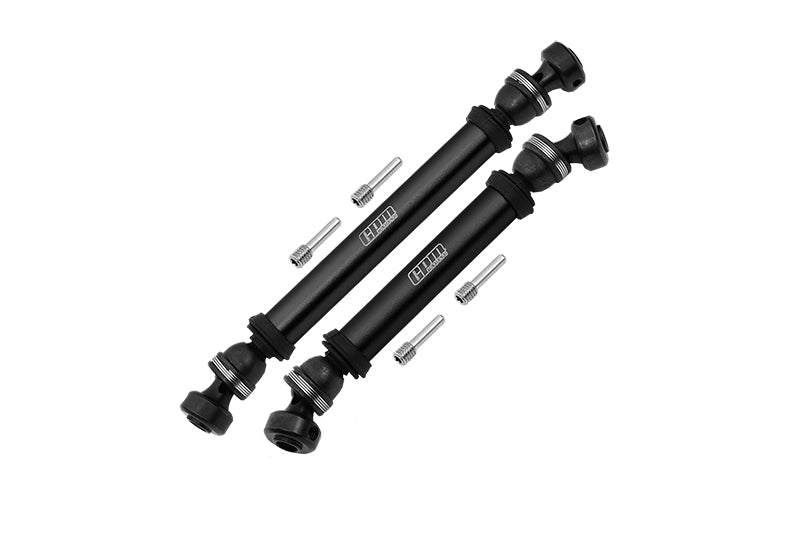 Axial 1/10 RBX10 Ryft 4WD Rock Bouncer Steel + Aluminium Front + Rear CVD Drive Shaft - 6Pc Set Black