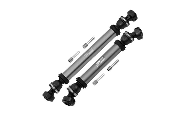 Axial 1/10 RBX10 Ryft 4WD Rock Bouncer Steel + Aluminium Front + Rear CVD Drive Shaft - 6Pc Set Gray Silver