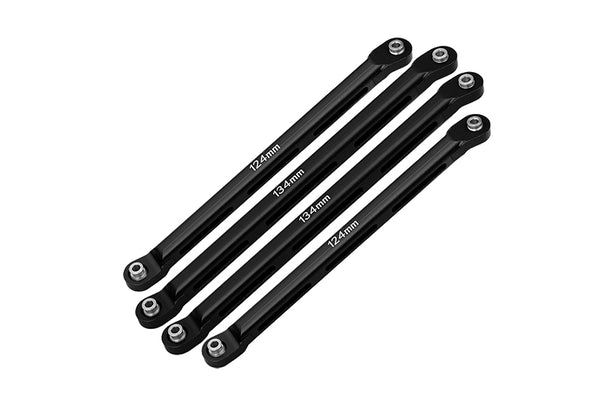 Axial 1/10 RBX10 Ryft 4WD Rock Bouncer AXI03005 Aluminum Front Upper & Lower Chassis Links Parts Tree - 4Pc Set Black