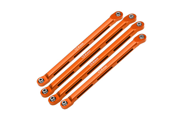 Axial 1/10 RBX10 Ryft 4WD Rock Bouncer AXI03005 Aluminum Front Upper & Lower Chassis Links Parts Tree - 4Pc Set Orange