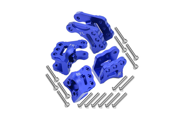 Axial 1/10 RBX10 Ryft 4WD Rock Bouncer Aluminum Front & Rear Axle Mount Set For Suspension Links - 20Pc Set Blue