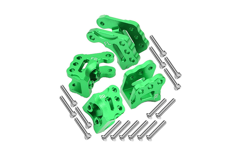 Axial 1/10 RBX10 Ryft 4WD Rock Bouncer Aluminum Front & Rear Axle Mount Set For Suspension Links - 20Pc Set Green