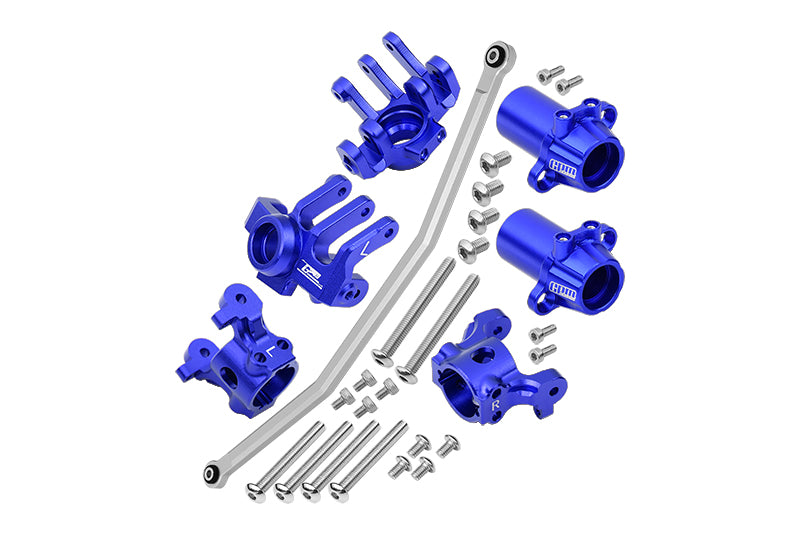 Axial 1/10 RBX10 Ryft 4WD Rock Bouncer Aluminum Upgrade Combo Set B (Front C-Hubs + Front & Rear Knuckle Arms + Steering Rod) - Blue