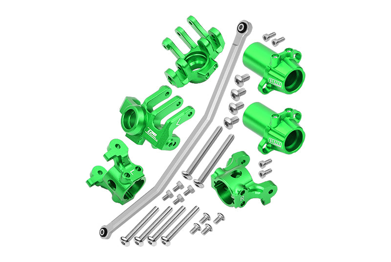 Axial 1/10 RBX10 Ryft 4WD Rock Bouncer Aluminum Upgrade Combo Set B (Front C-Hubs + Front & Rear Knuckle Arms + Steering Rod) - Green