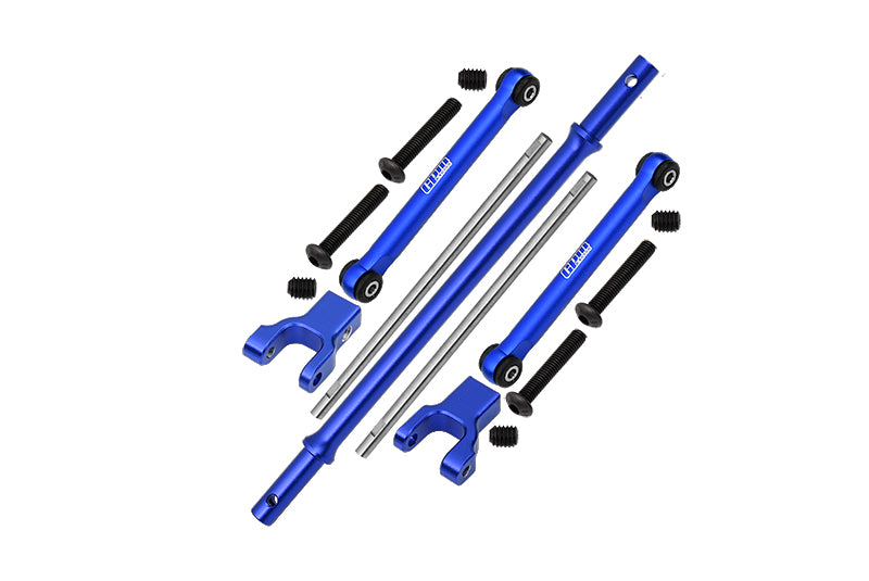 Axial 1/10 RBX10 Ryft 4WD Rock Bouncer AXI03005 Stainless Steel Rear Sway Bar & Aluminum Sway Bar Arm & Stainless Steel Linkage - 12Pc Set Blue