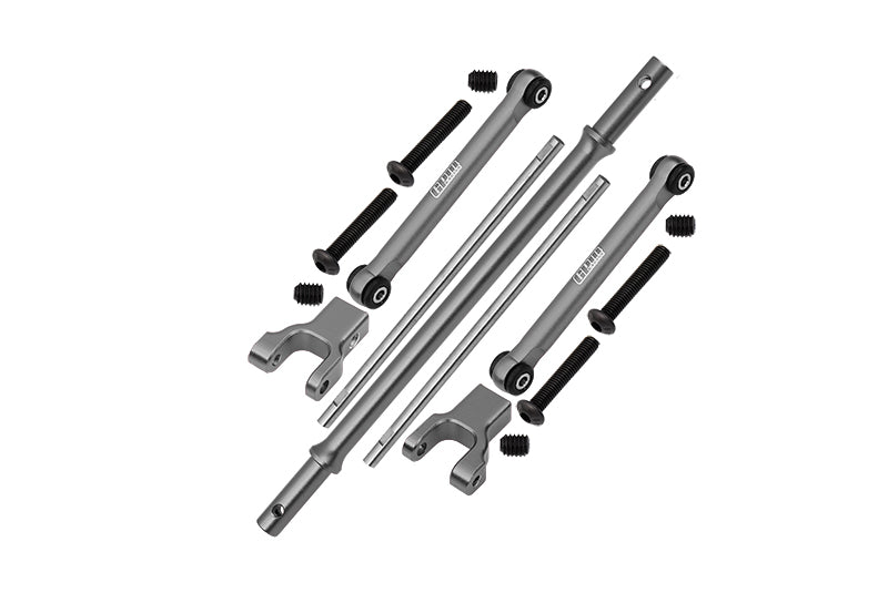 Axial 1/10 RBX10 Ryft 4WD Rock Bouncer AXI03005 Stainless Steel Rear Sway Bar & Aluminum Sway Bar Arm & Stainless Steel Linkage - 12Pc Set Gray Silver