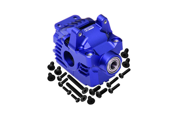 Aluminum 7075 Alloy Front Differential Housing (Larger Inner Bearings) For Traxxas 1:10 Rustler 4X4 VXL / Slash 4X4 VXL / Hoss 4X4 VXL / Ford Fiesta / Ford F150 / Stampede 4X4 / 1:7 AWD XO-01 - Blue