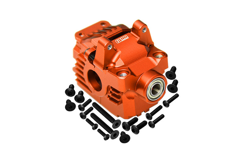 Aluminum 7075 Alloy Front Differential Housing (Larger Inner Bearings) For Traxxas 1:10 Rustler 4X4 VXL / Slash 4X4 VXL / Hoss 4X4 VXL / Ford Fiesta / Ford F150 / Stampede 4X4 / 1:7 AWD XO-01 - Orange