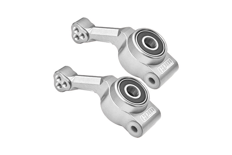 Aluminum 7075 Alloy Rear Stub Axle Carriers For Traxxas 1:10 Rustler / Hoss / Slash / Ford Fiesta / Nitro Rustler / Nitro Slash / Stampede / Rustler 4X4 Ultimate / Slash 4X4 Ultimate Upgrades - Silver