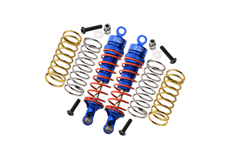 Traxxas Rustler 4X4 VXL (67076-4) / Hoss 4X4 VXL (90076-4) Aluminum Front Adjustable Shocks 87mm - 1Pr Set Blue