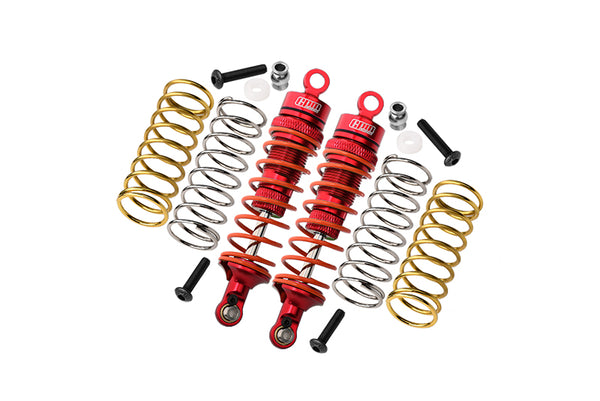 Traxxas Rustler 4X4 VXL (67076-4) / Hoss 4X4 VXL (90076-4) Aluminum Front Adjustable Shocks 87mm - 1Pr Set Red