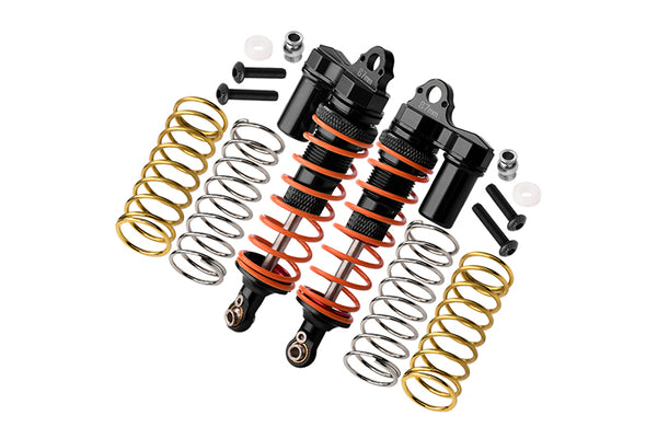 Traxxas Rustler 4X4 VXL (67076-4) / Hoss 4X4 VXL (90076-4) Aluminum Front Adjustable L-Shape Piggy Back Shocks 87mm - 1Pr Set Black