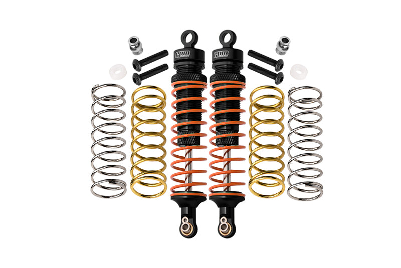 Traxxas Rustler 4X4 VXL (67076-4) / Hoss 4X4 VXL (90076-4) Aluminum Rear Adjustable Shocks 102mm - 1Pr Set Black