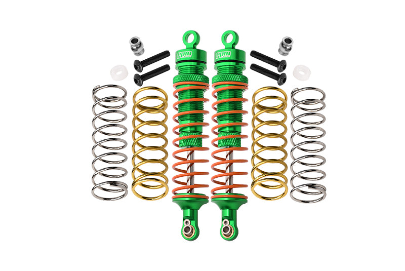 Traxxas Rustler 4X4 VXL (67076-4) / Hoss 4X4 VXL (90076-4) Aluminum Rear Adjustable Shocks 102mm - 1Pr Set Green