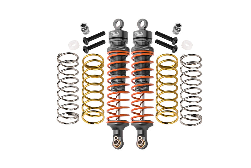 Traxxas Rustler 4X4 VXL (67076-4) / Hoss 4X4 VXL (90076-4) Aluminum Rear Adjustable Shocks 102mm - 1Pr Set Gray Silver