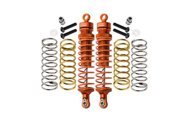 Traxxas Rustler 4X4 VXL (67076-4) / Hoss 4X4 VXL (90076-4) Aluminum Rear Adjustable Shocks 102mm - 1Pr Set Orange