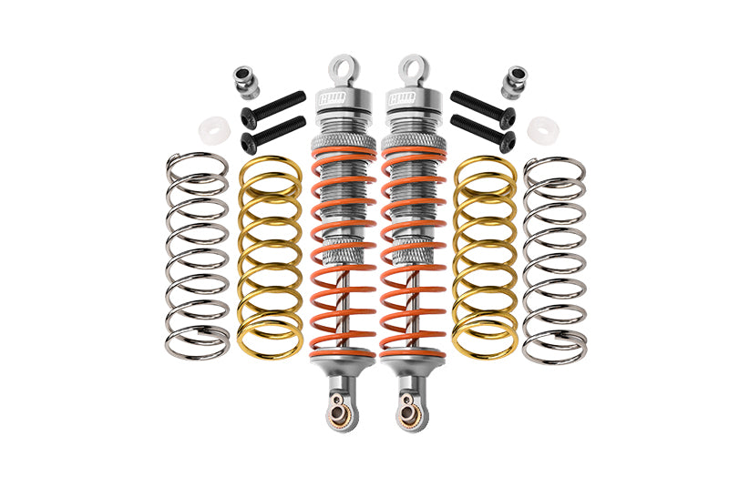 Traxxas Rustler 4X4 VXL (67076-4) / Hoss 4X4 VXL (90076-4) Aluminum Rear Adjustable Shocks 102mm - 1Pr Set Silver