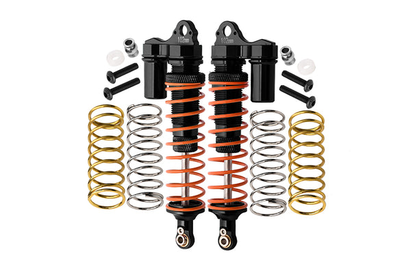 Traxxas Rustler 4X4 VXL (67076-4) / Hoss 4X4 VXL (90076-4) Aluminum Rear Adjustable L-Shape Piggy Back Shocks 102mm - 1Pr Set Black