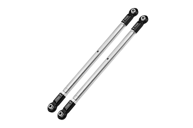 Losi 1/6 Super Baja Rey 4X4 Desert Truck Stainless Steel Adjustable Rear Upper Chassis Link Tie Rods With Aluminium Ends - 2Pc Set Black