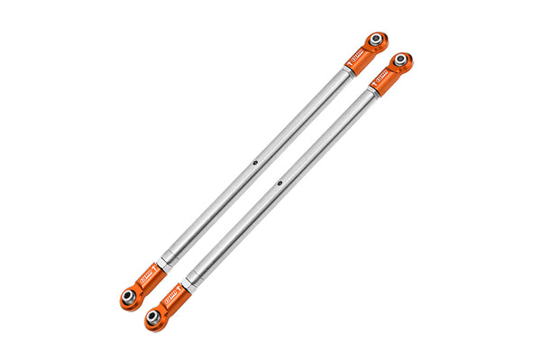 Losi 1/6 4WD Super Baja Rey 2.0 LOS05021 Stainless Steel Adjustable Rear Upper Chassis Link Tie Rods With Aluminium Ends - 2Pc Set Orange