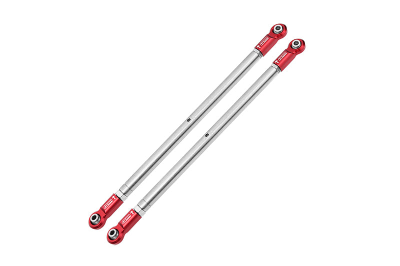 Losi 1/6 4WD Super Baja Rey 2.0 LOS05021 Stainless Steel Adjustable Rear Upper Chassis Link Tie Rods With Aluminium Ends - 2Pc Set Red