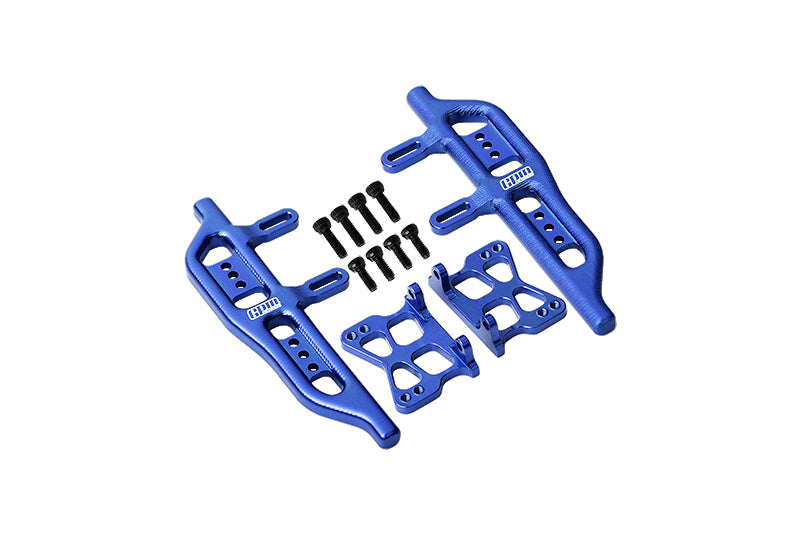 Aluminum Side Steps For Axial 1:24 SCX24 Deadbolt AXI90081 / Jeep Wrangler AXI00002 - 12Pc Set Blue