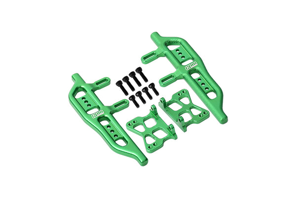 Aluminum Side Steps For Axial 1:24 SCX24 Deadbolt AXI90081 / Jeep Wrangler AXI00002 - 12Pc Set Green