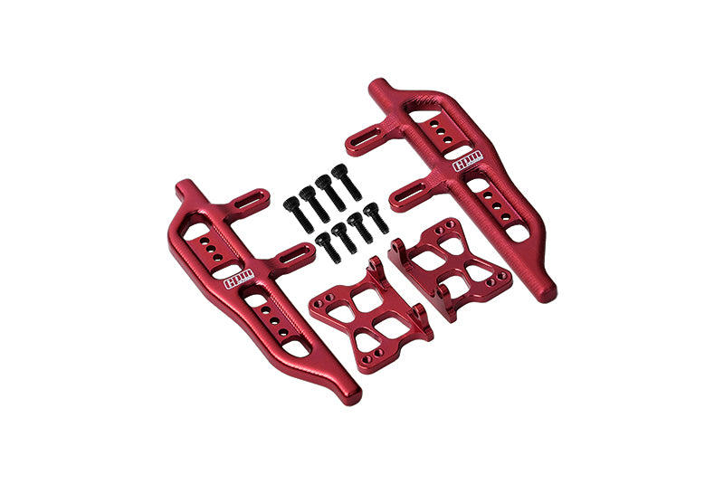 Aluminum Side Steps For Axial 1:24 SCX24 Deadbolt AXI90081 / Jeep Wrangler AXI00002 - 12Pc Set Red