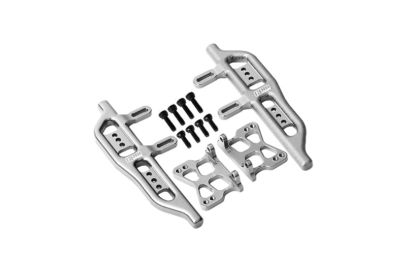 Aluminum Side Steps For Axial 1:24 SCX24 Deadbolt AXI90081 / Jeep Wrangler AXI00002 - 12Pc Set Silver