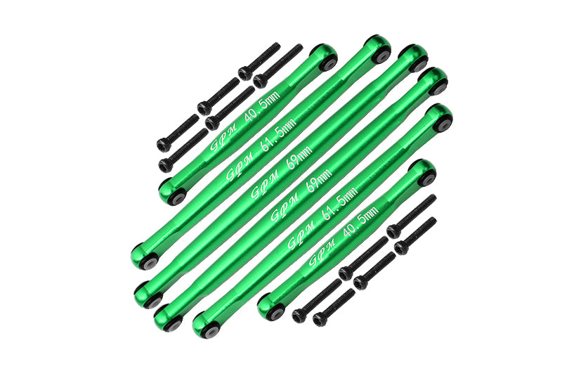 Axial 1:24 SCX24 Deadbolt AXI90081 Aluminium Suspension Links - 18Pc Set Green