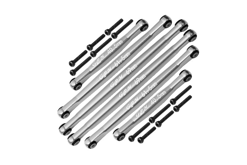 Axial 1:24 SCX24 Deadbolt AXI90081 Aluminium Suspension Links - 18Pc Set Silver