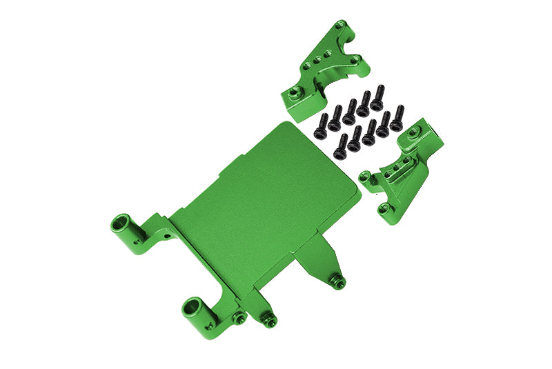 Aluminum Adjustable Front & Rear Damper Mount For Axial 1:24 SCX24 Deadbolt AXI90081 / Jeep Wrangler AXI00002 - 13Pc Set Green