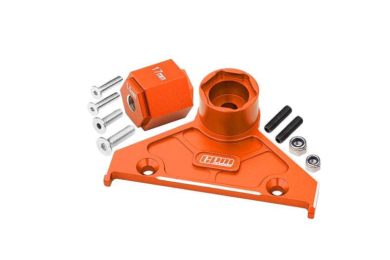 Aluminium Alloy Rear Spare Wheel Positioning Bracket For Axial 1/6 SCX6 Jeep JLU Wrangler AXI05000 - 10Pc Set Orange