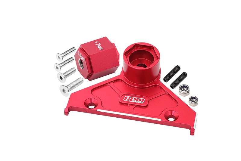 Aluminium Alloy Rear Spare Wheel Positioning Bracket For Axial 1/6 SCX6 Jeep JLU Wrangler AXI05000 - 10Pc Set Red