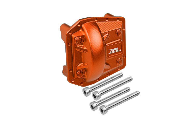 Aluminum Front Or Rear Gearbox Cover For Axial 1/6 SCX6 Jeep JLU Wrangler AXI05000 - 5Pc Set Orange