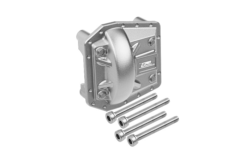 Aluminum Front Or Rear Gearbox Cover For Axial 1/6 SCX6 Jeep JLU Wrangler AXI05000 - 5Pc Set Silver