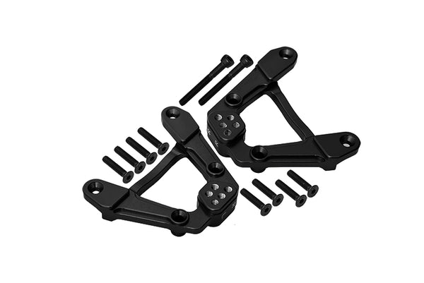 Aluminum Adjustable Rear Damper Mount For Axial 1/6 SCX6 Jeep JLU Wrangler AXI05000 - 12Pc Set Black