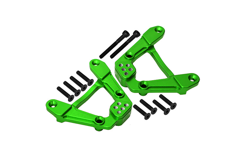 Aluminum Adjustable Rear Damper Mount For Axial 1/6 SCX6 Jeep JLU Wrangler AXI05000 - 12Pc Set Green