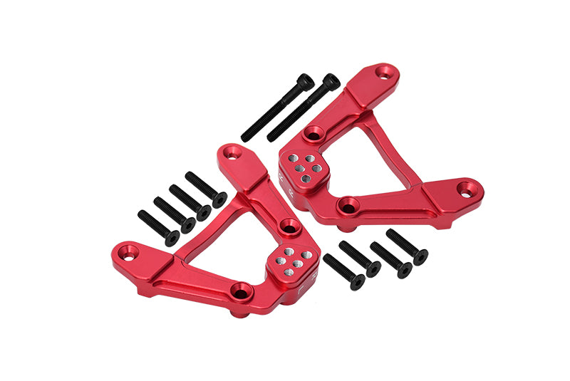 Aluminum Adjustable Rear Damper Mount For Axial 1/6 SCX6 Jeep JLU Wrangler AXI05000 - 12Pc Set Red