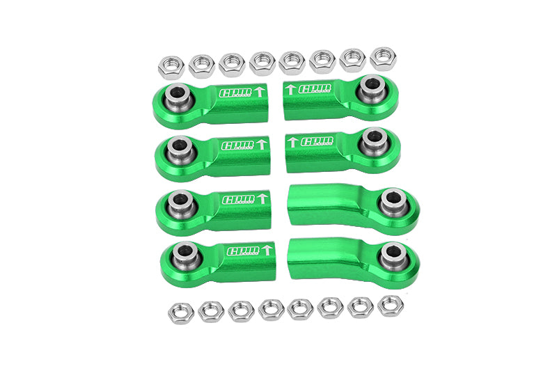 Rear Link Bar Aluminum Ball Ends For Axial 1/6 SCX6 Jeep JLU Wrangler AXI05000 - 8Pc Set Green