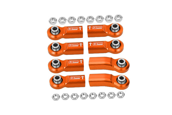 Rear Link Bar Aluminum Ball Ends For Axial 1/6 SCX6 Jeep JLU Wrangler AXI05000 - 8Pc Set Orange