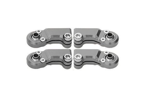 Front Steering Tie Rod Aluminum Ball Ends For Axial 1/6 SCX6 Jeep JLU Wrangler AXI05000 - 4Pc Set Gray Silver