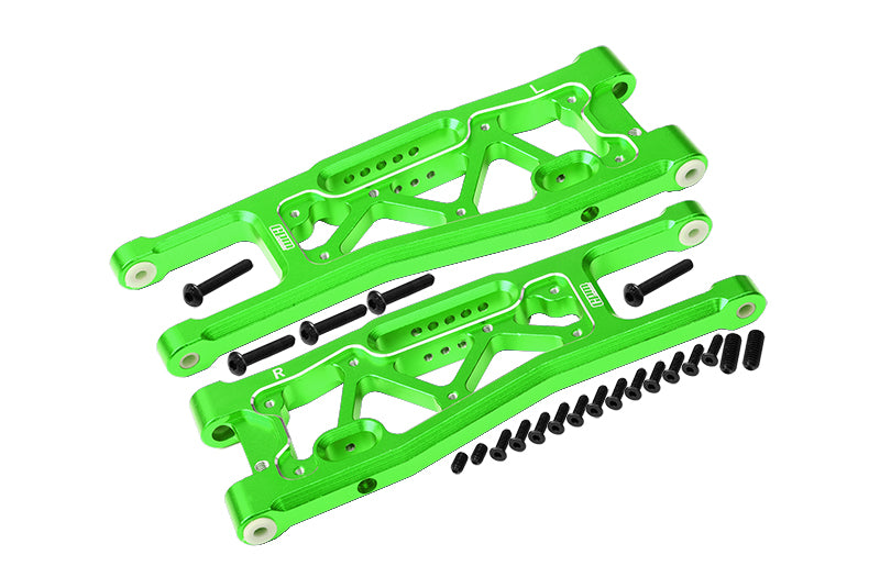 Aluminium 6061-T6 Front Lower Arms For Traxxas 1/8 4WD Sledge Monster Truck 95076-4 - 23Pc Set Green