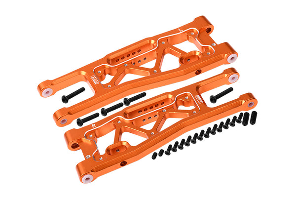 Aluminium 6061-T6 Front Lower Arms For Traxxas 1/8 4WD Sledge Monster Truck 95076-4 - 23Pc Set Orange